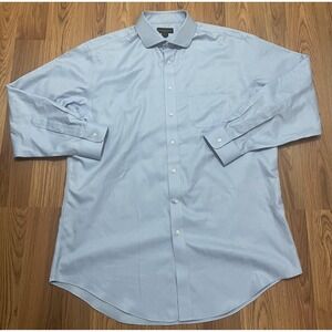 Wilkes & Riley Dress Shirt Mens 17.5 35 Supima Herringbone Tailored Fit